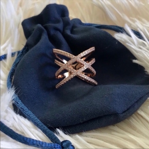 NEW ROSE GOLD MICRO PAVED ZIRCONIA RING - Picture 2 of 2